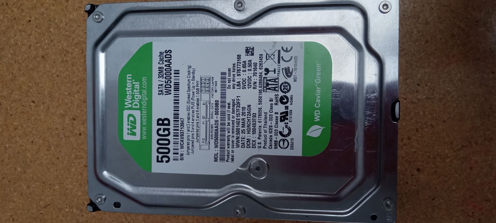 WD5000AADS-00S9B0 Hard Drive Donor