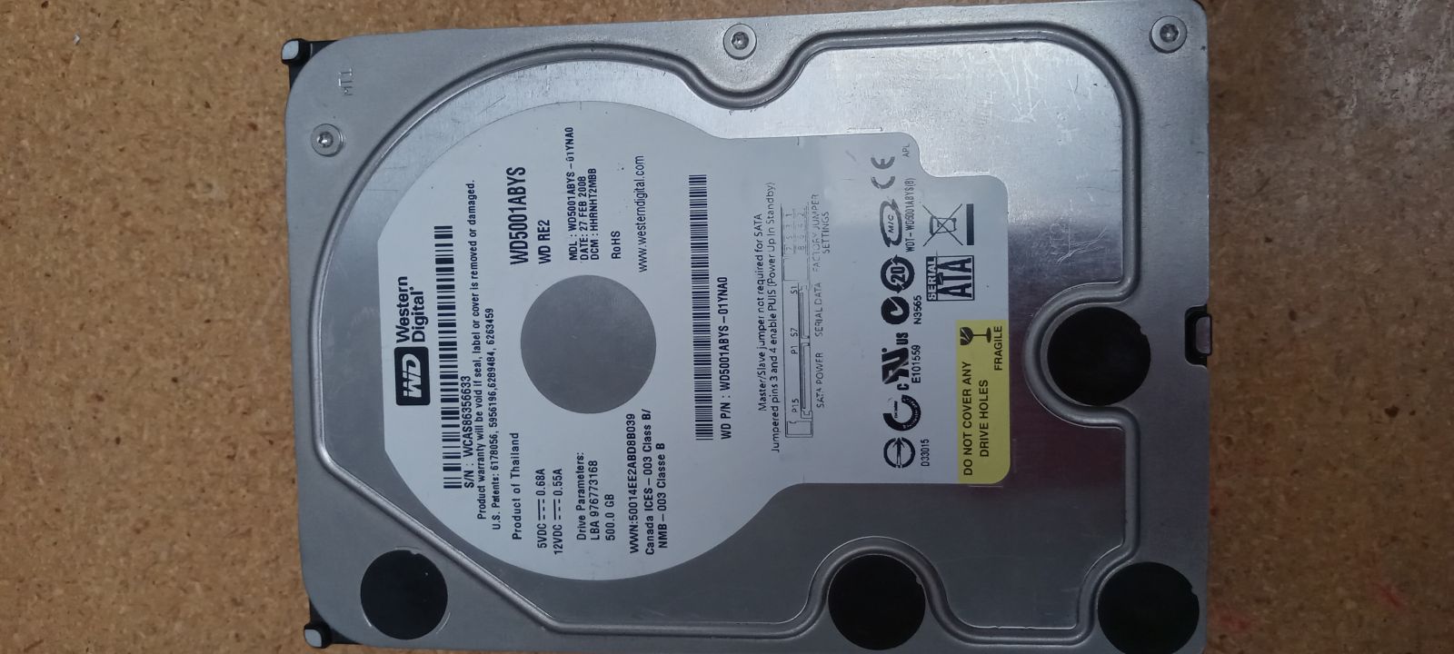 WD5001ABYS-01YNA0 Hard Drive Donor