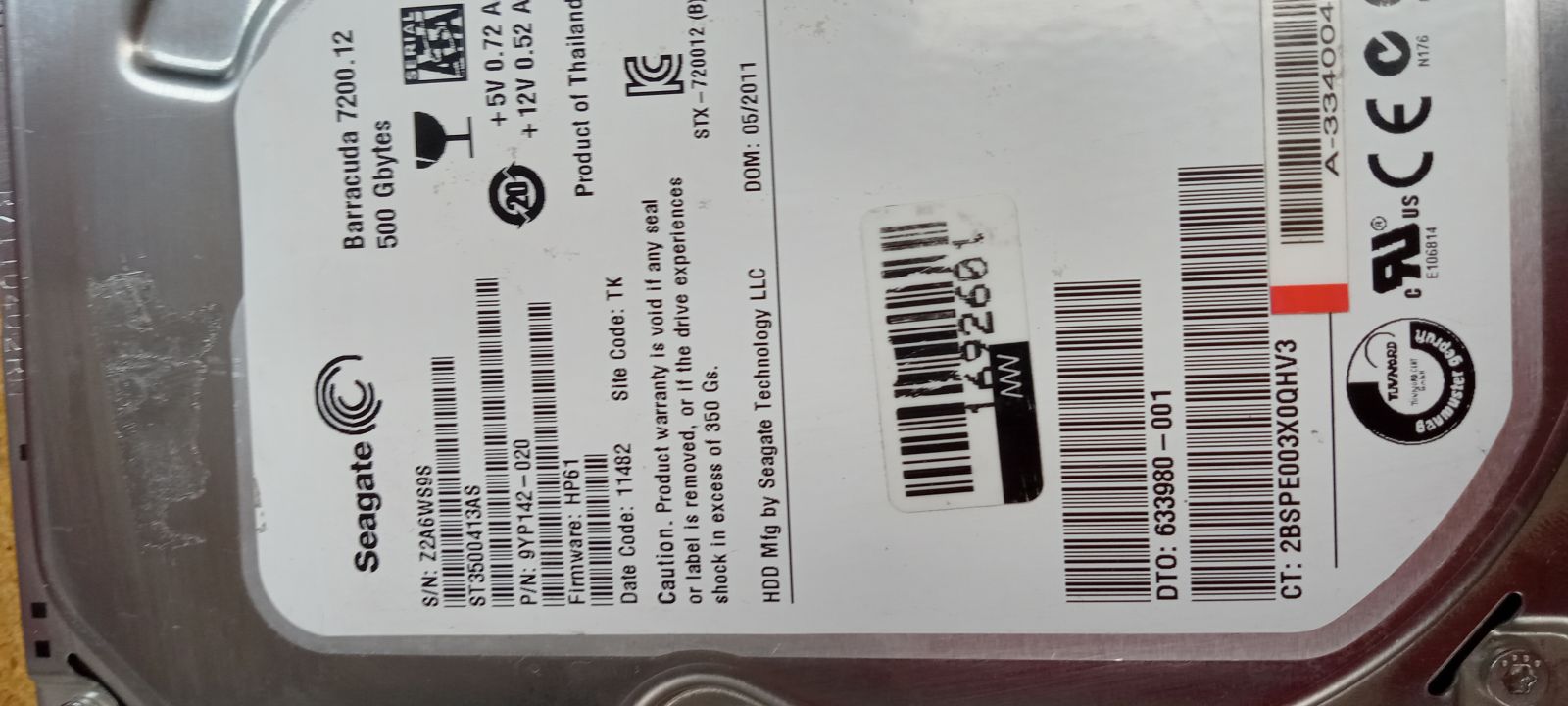 ST3500413AS Hard Drive Donor