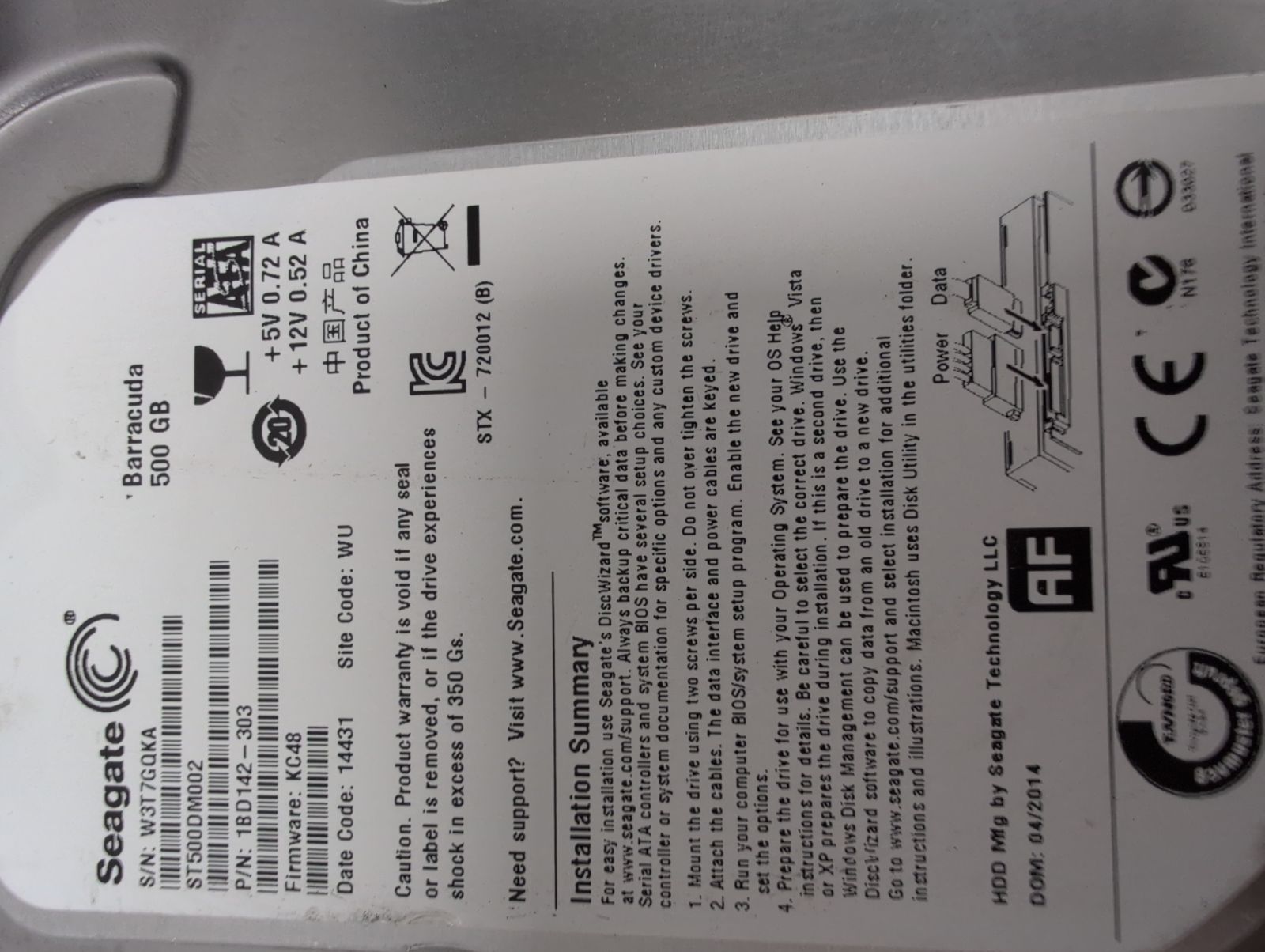 ST500DM002 Hard Drive Donor