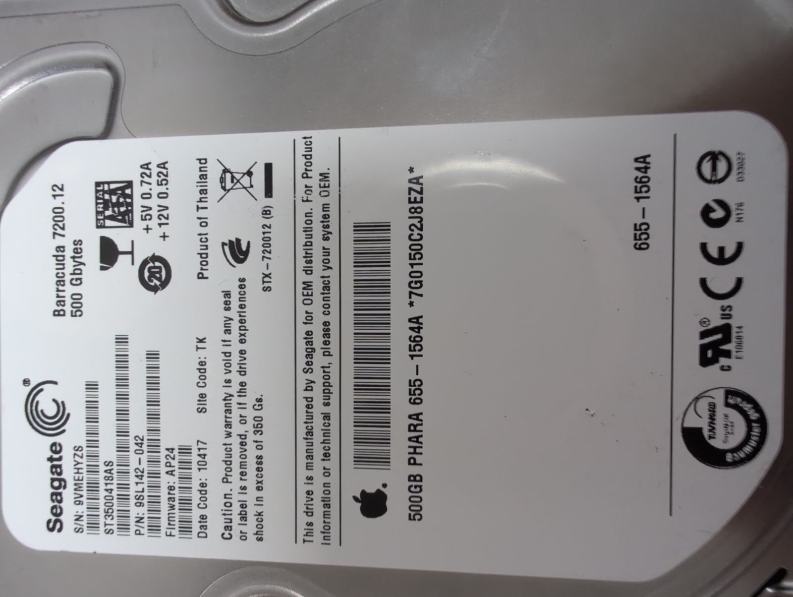 ST3500418AS Hard Drive Donor
