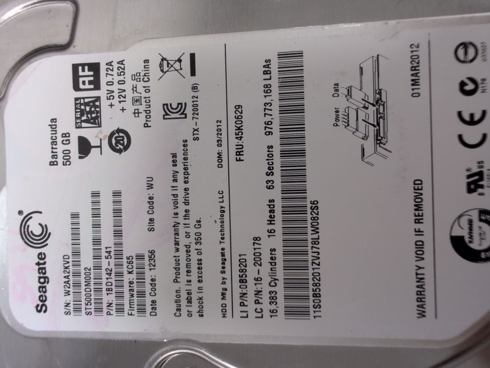 ST500DM002 Hard Drive Donor