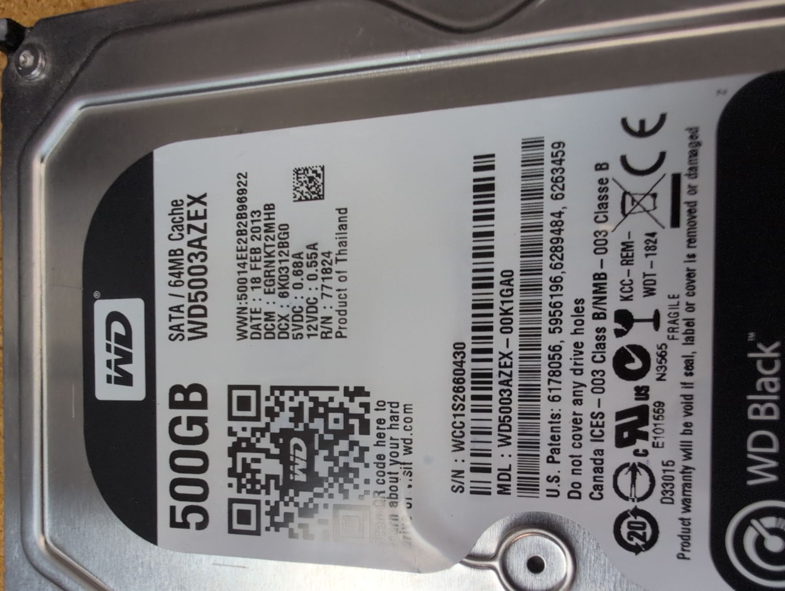 WD5003AZEX-00K1GA0 Hard Drive Donor